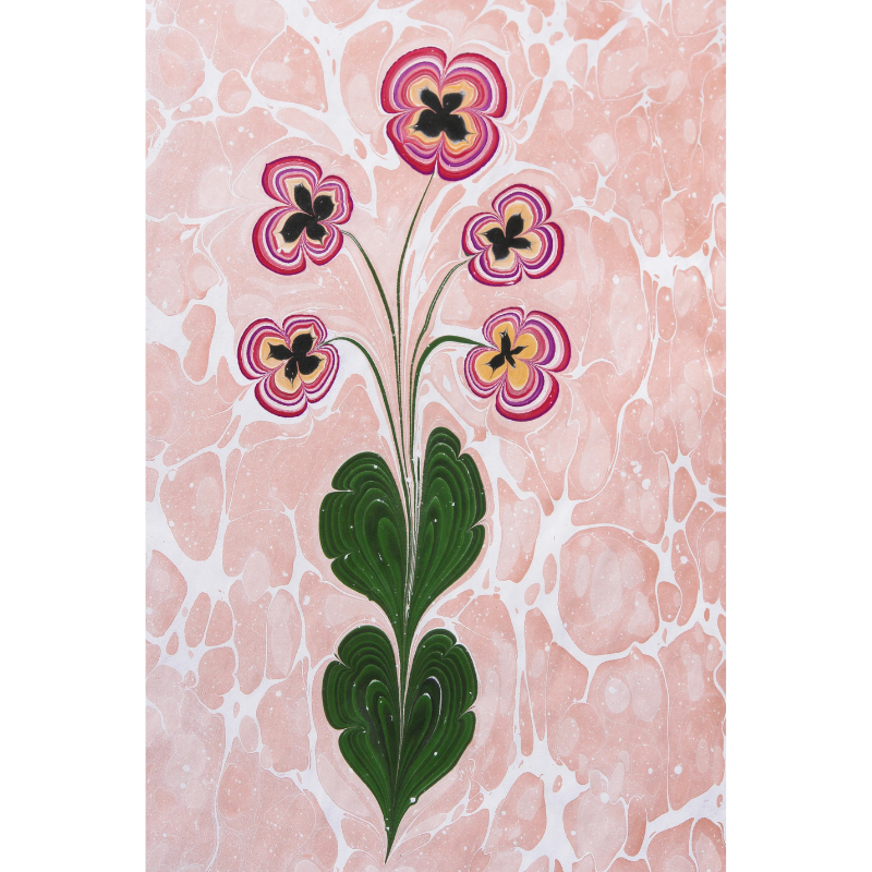 Marbled Flower Print in Pink