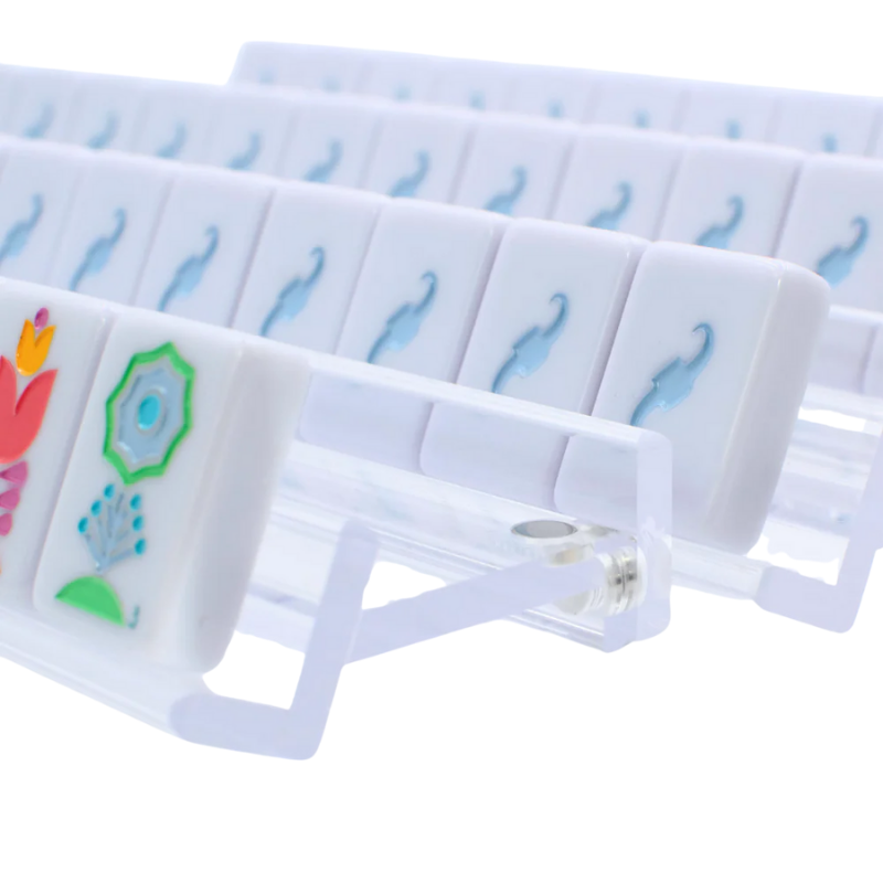 Acrylic Mahjong Rack and Pusher, Set of 4