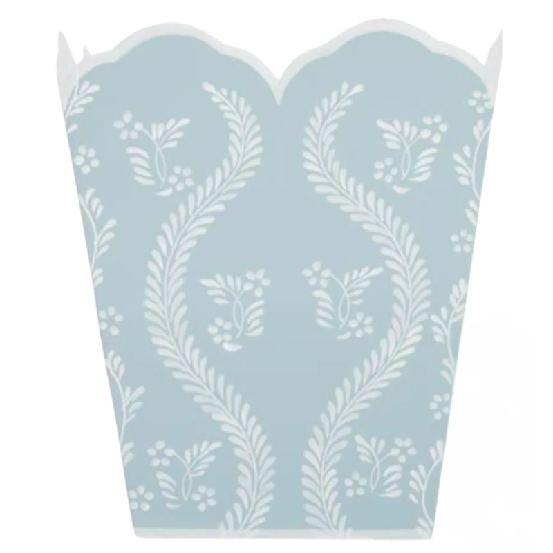 Sky Blue Square Trellis Wastepaper Basket