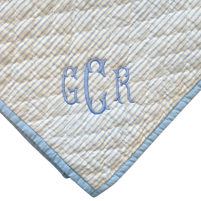 Blue Reversible Baby Quilt