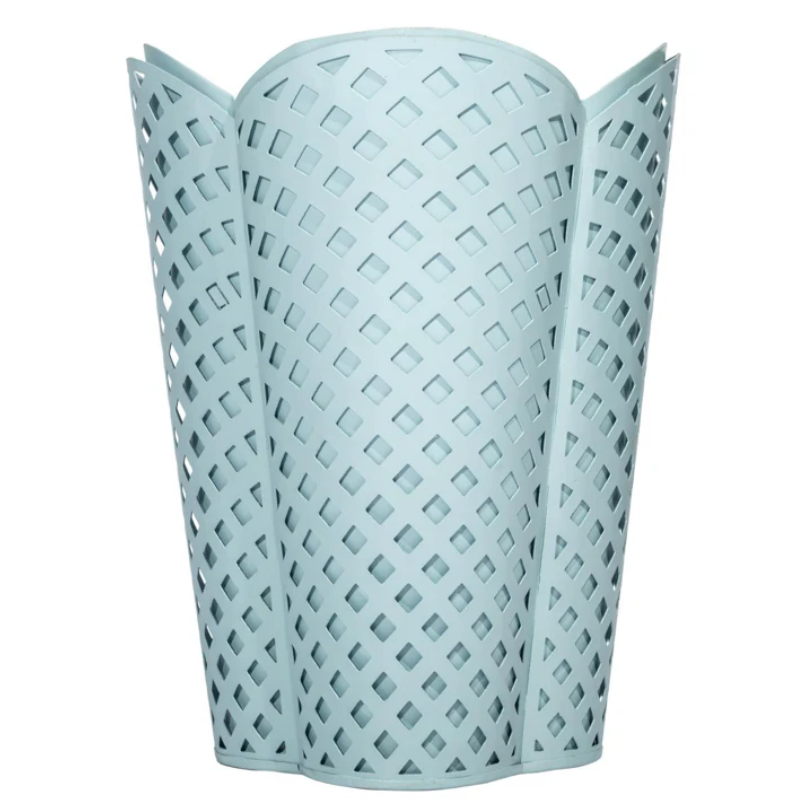 Slate Blue Lattice Wastepaper Basket