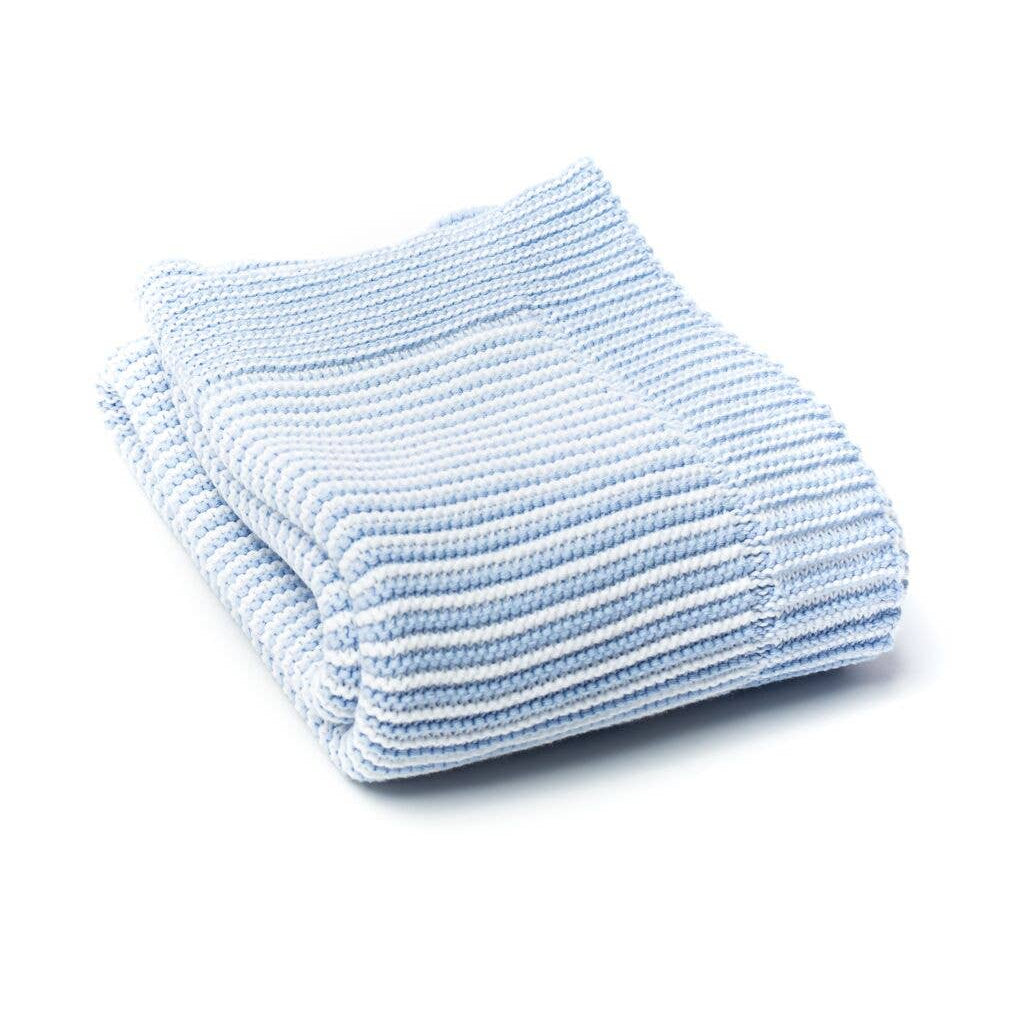 Blue and White Stripes Baby Blanket