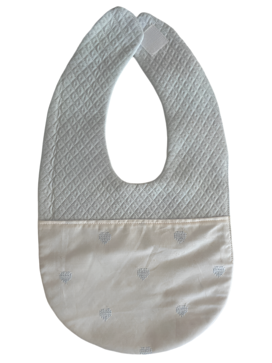 Blue Quilted Heart Bib