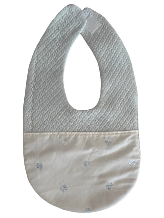 Blue Quilted Heart Bib