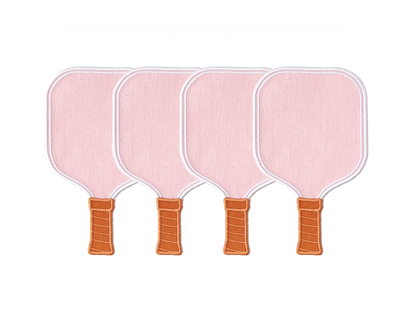 Pink Pickleball Paddle Linen Cocktail Napkins