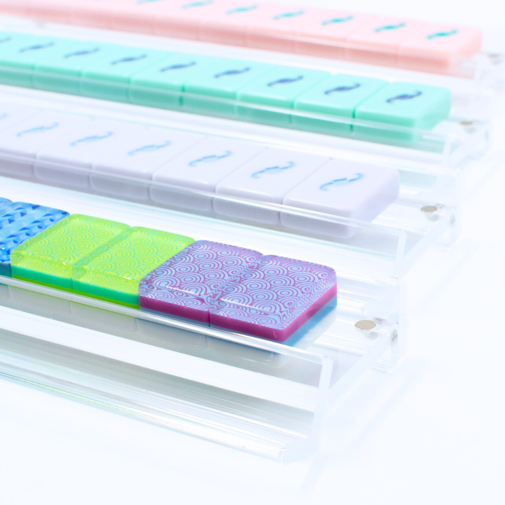 Acrylic Mahjong Rack and Pusher, Set of 4