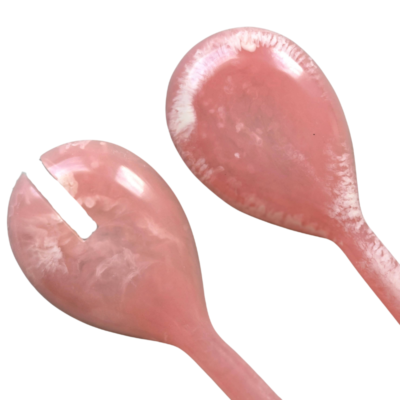 Pink Resin Salad Servers