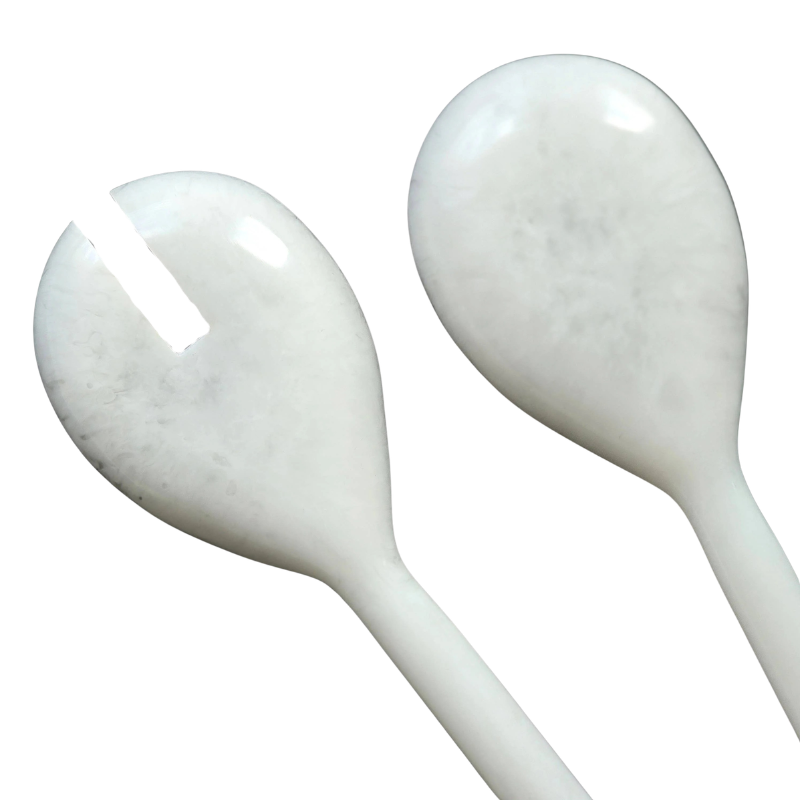 White Resin Salad Servers
