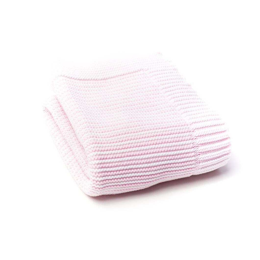 Pink and White Stripes Baby Blanket