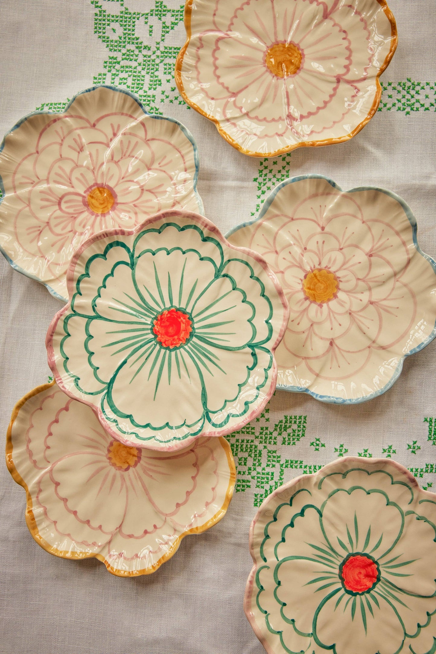 Pink and Yellow Flower Side Plate