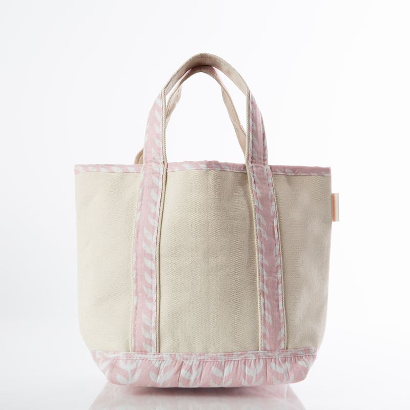 Pink Block Print Handy Open Tote