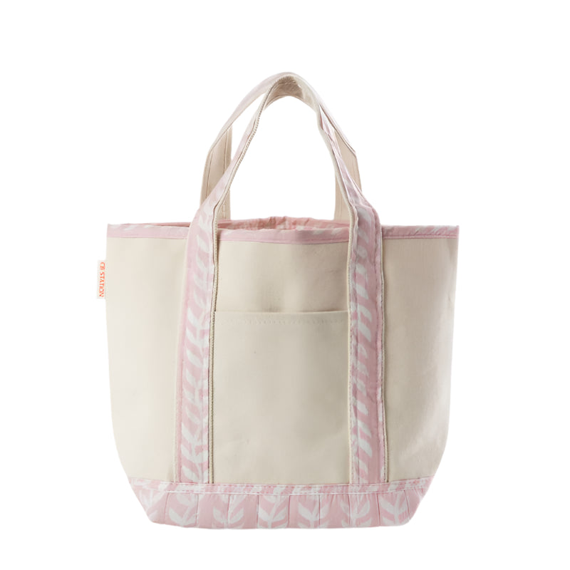 Pink Block Print Handy Open Tote