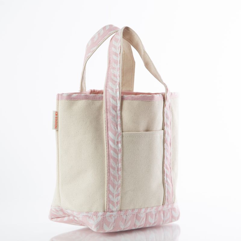 Pink Block Print Handy Open Tote