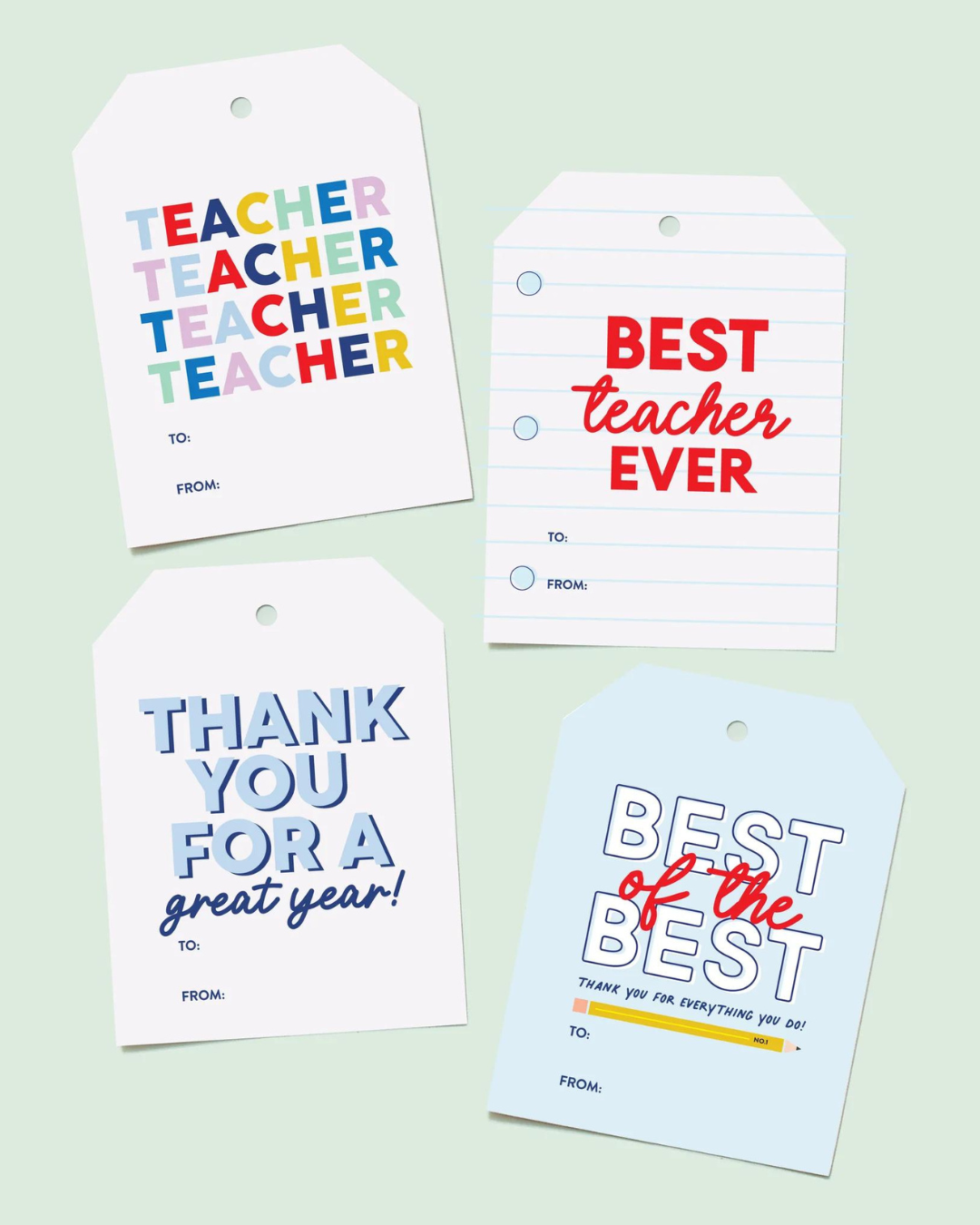Mini Bag of Teacher Gift Tags