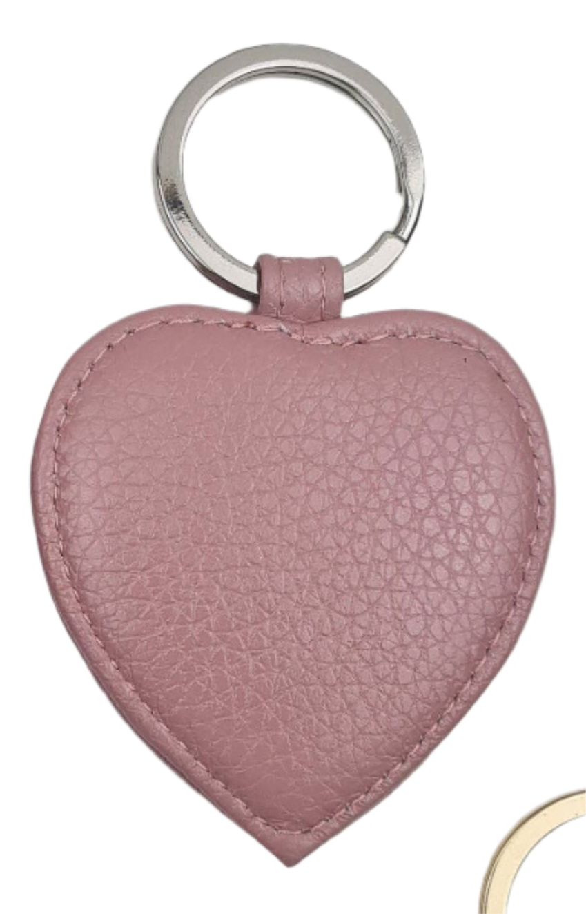 Blush Leather Heart Key Ring