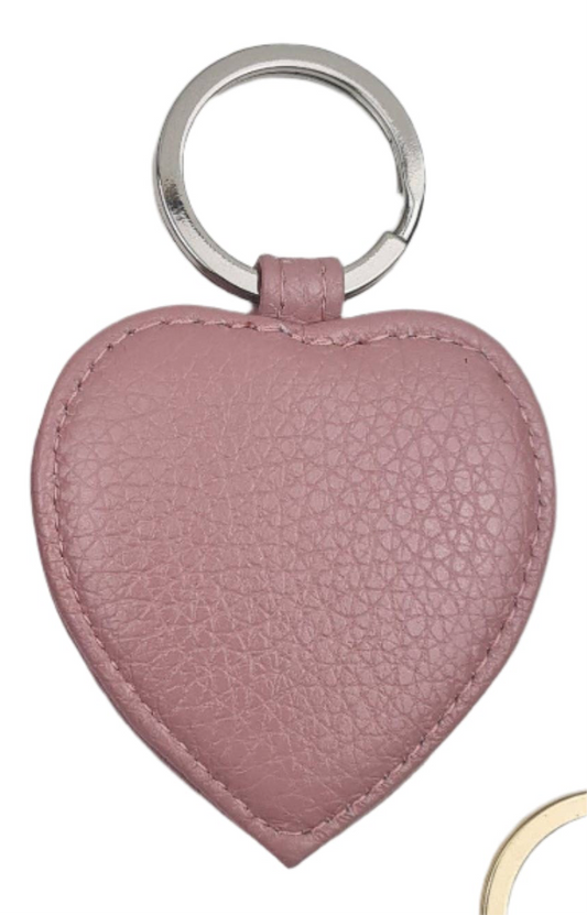 Blush Leather Heart Key Ring