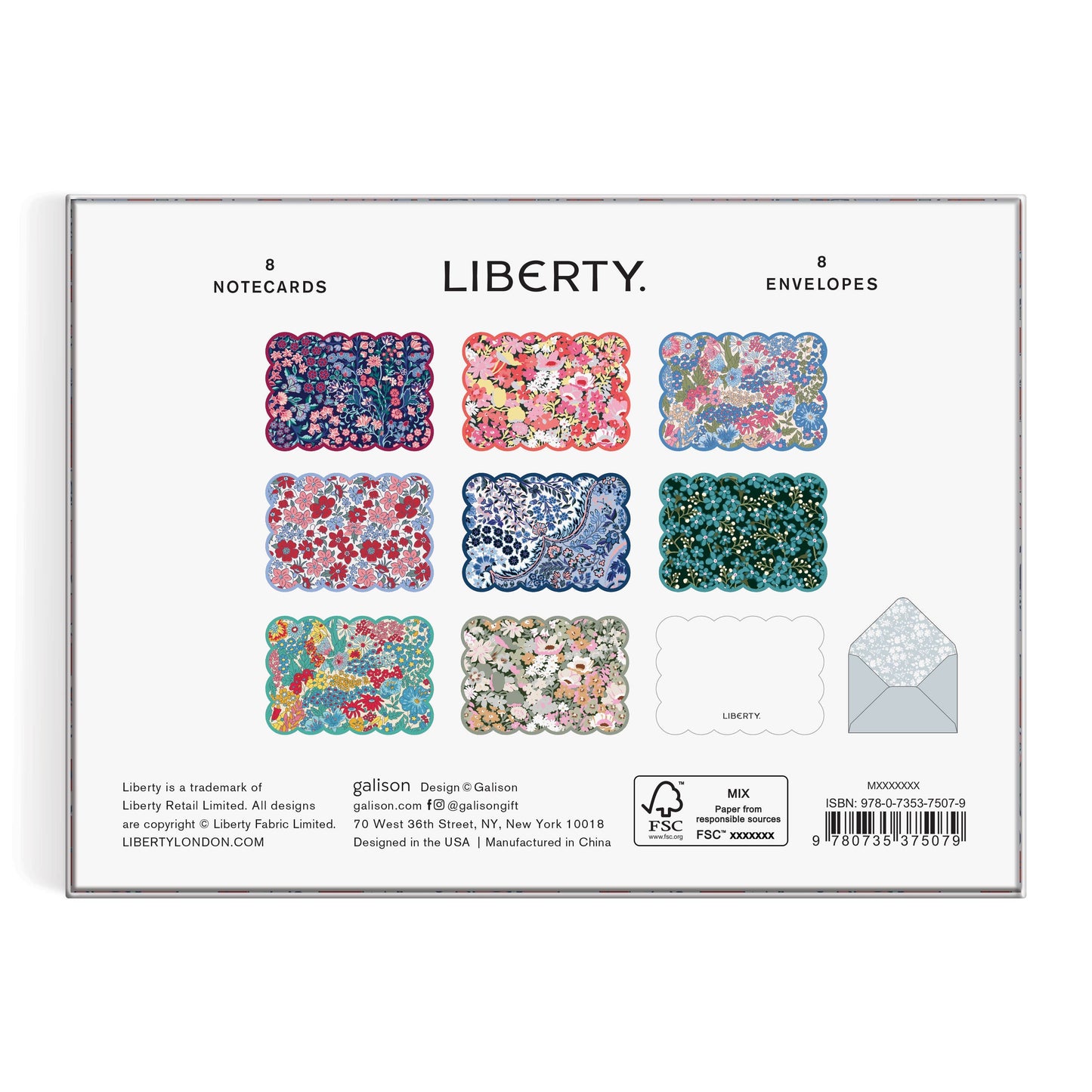 Liberty Scalloped Notecard Set