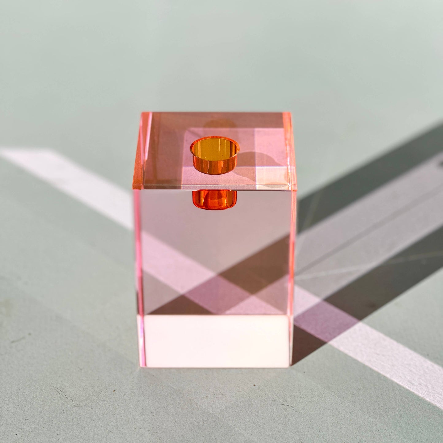 Cube Candle Holder in Pink