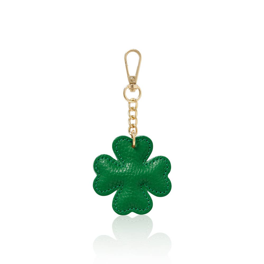 Leather Clover Keychain
