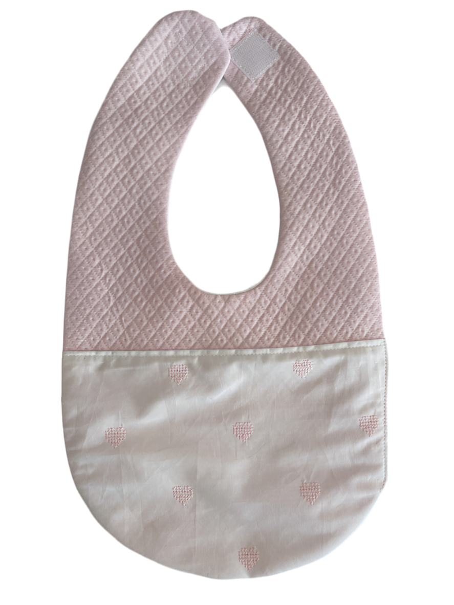 Pink Quilted Heart Bib