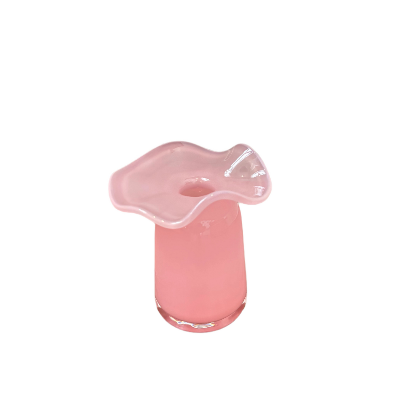 Ruffle Bud Vase in Light Pink