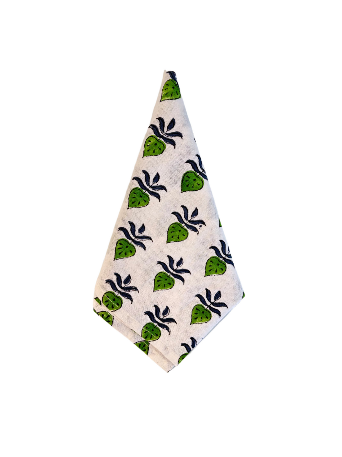 Blue and Green Handblock Print Cotton Table Napkins (Set of 4)
