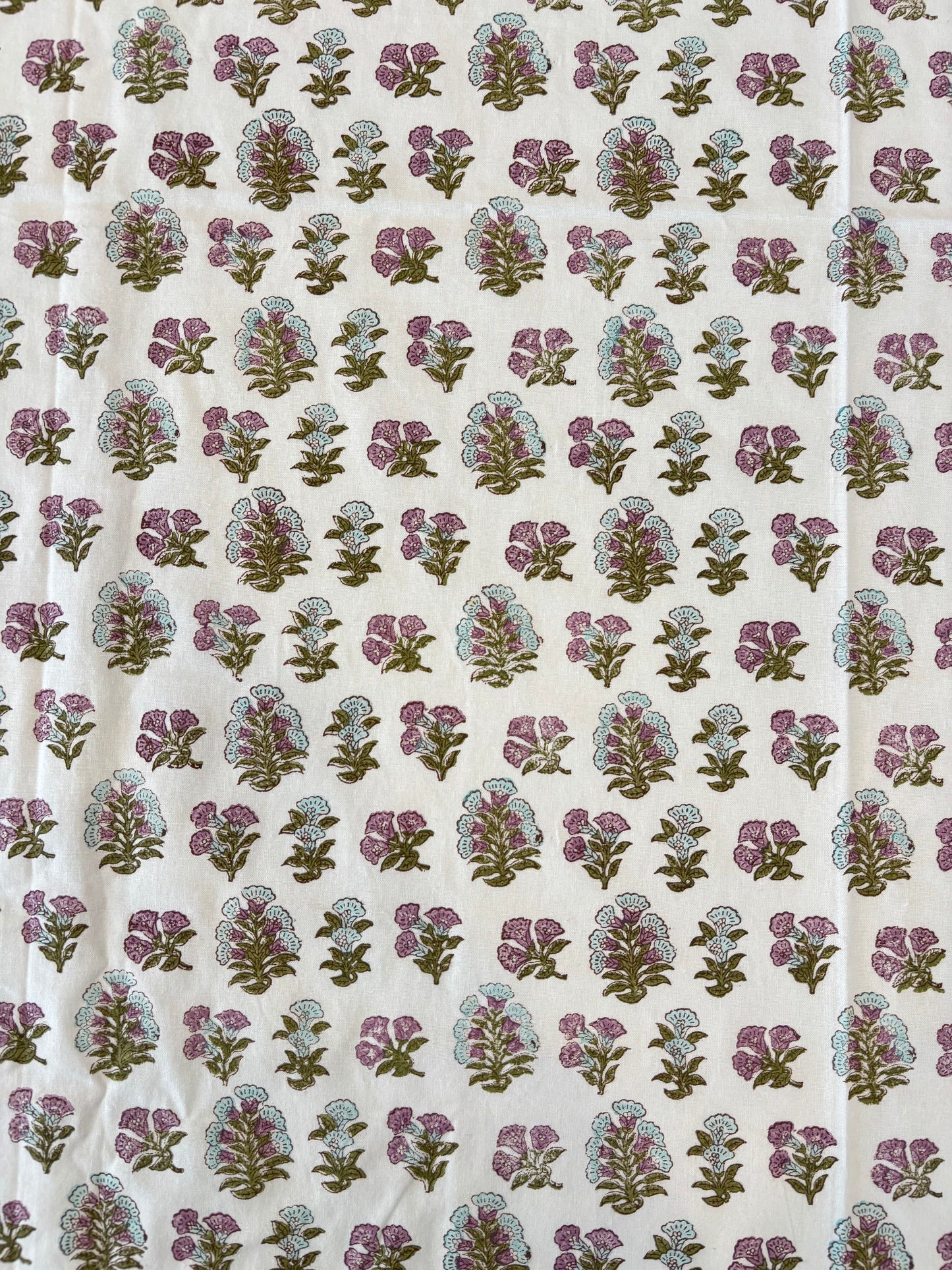 Madre Block Printed Table Cloth with Sky Border