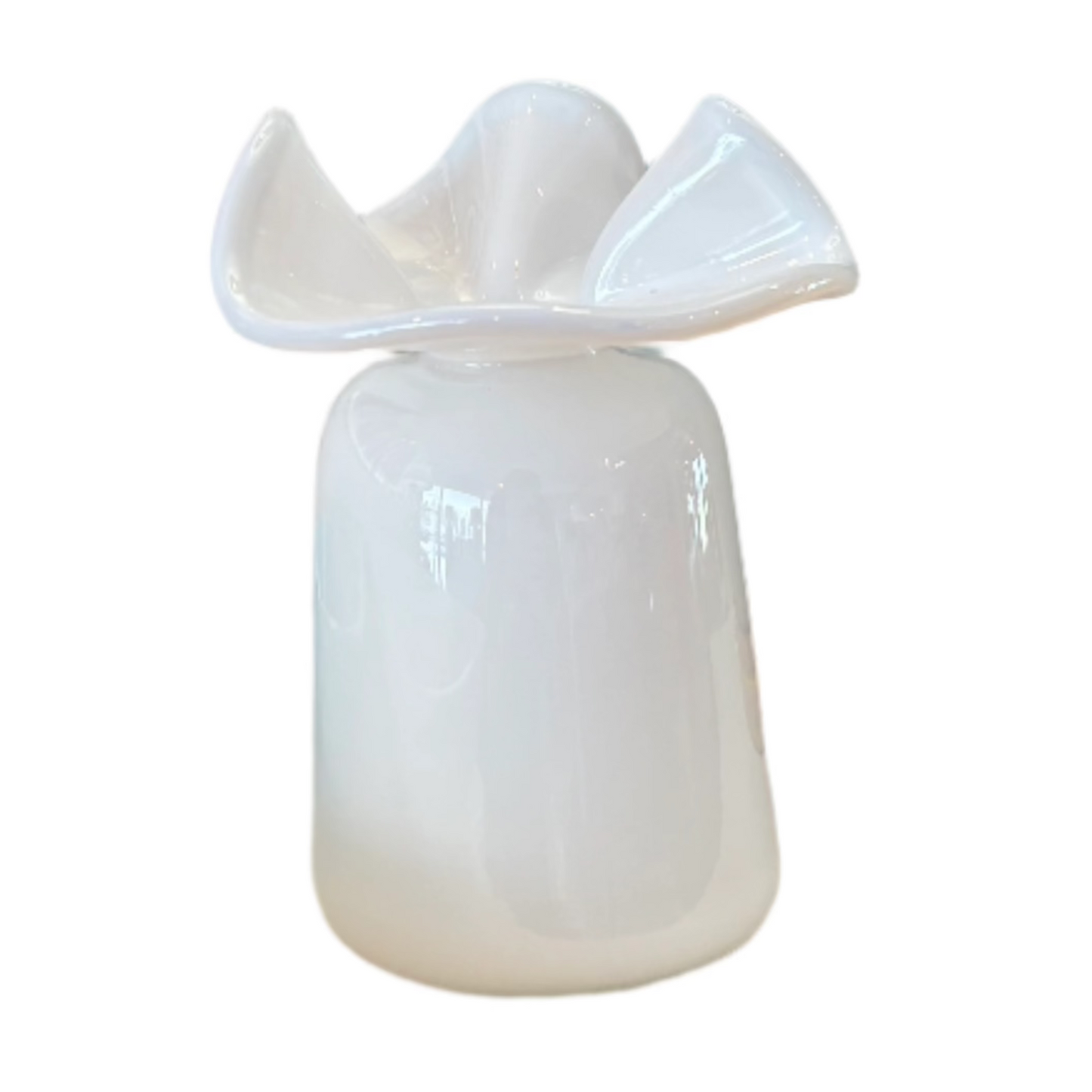 Ruffle Bud Vase in White