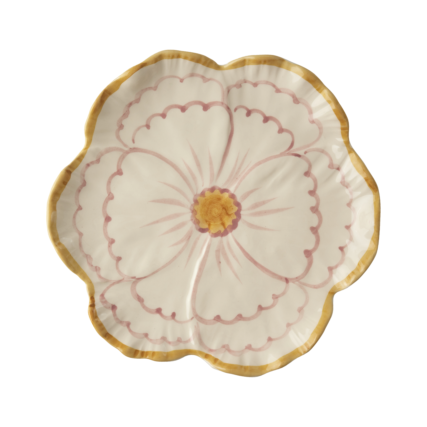 Pink and Yellow Flower Side Plate