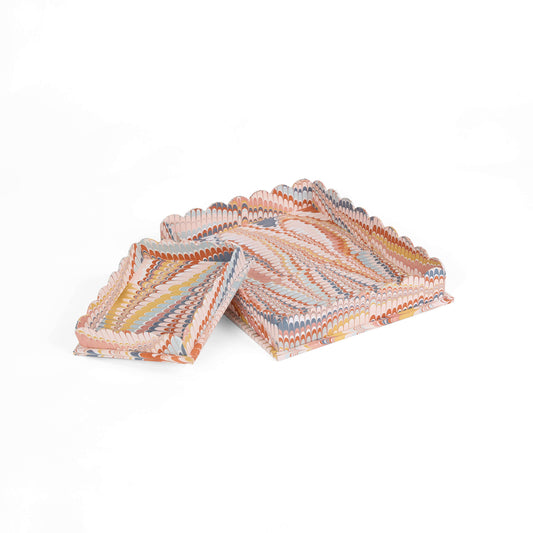 Small Marbled Scalloped Tray in Twilight Mountain
