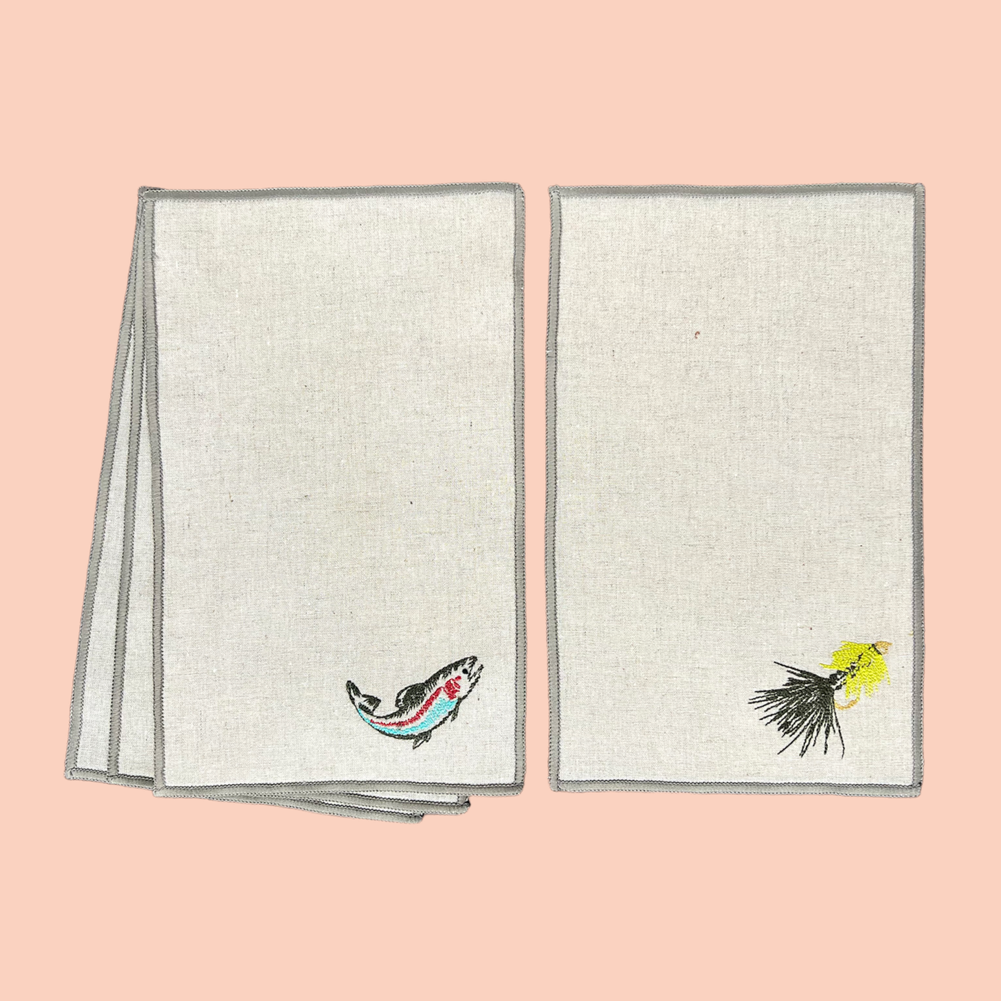 Fish & Fly Cocktail Napkins, Set of 4