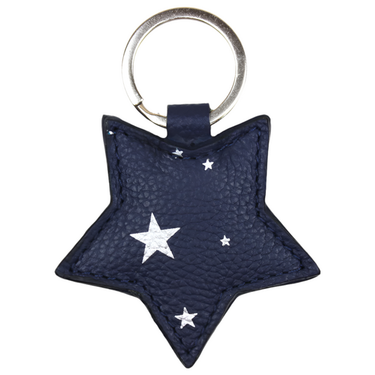 Navy and Silver Star Keyring
