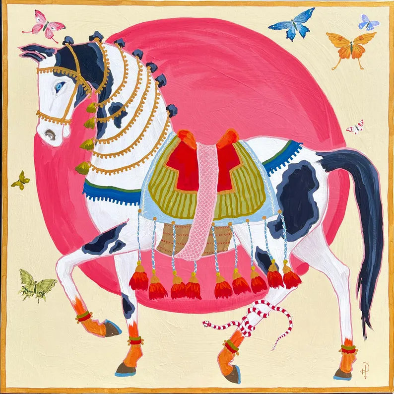 Horse Butterfly Art Print