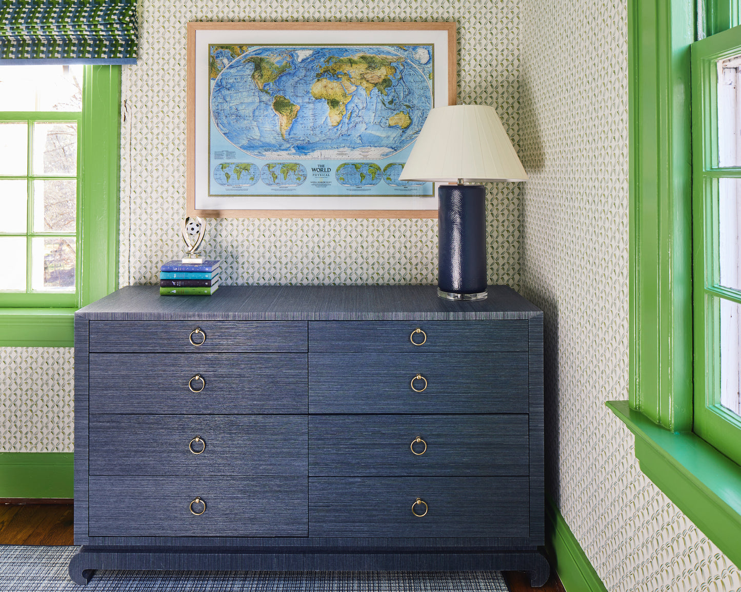 Ming Extra Large Dresser in Navy Blue