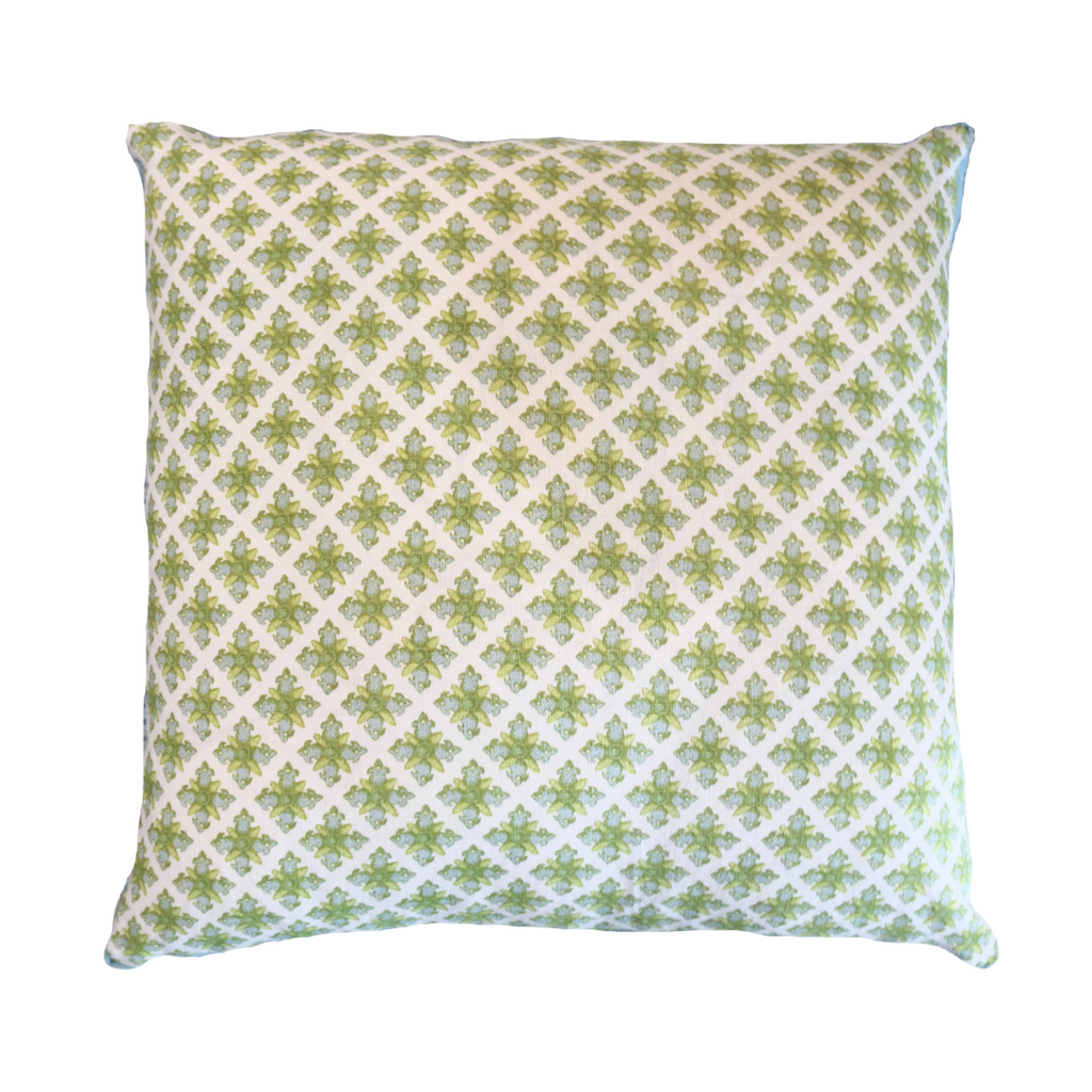 Custom Green and Blue Square Pillow
