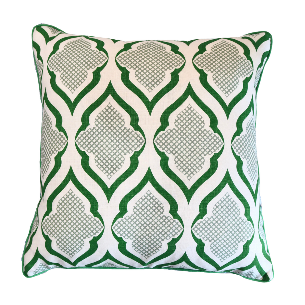 Custom Green and White Square Pillow