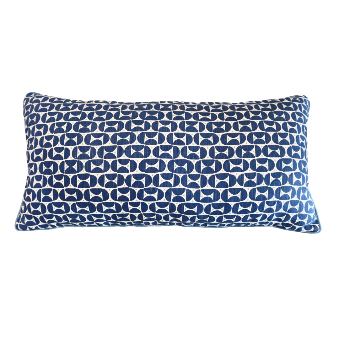 Navy Schumacher Geometric Lumbar Pillow