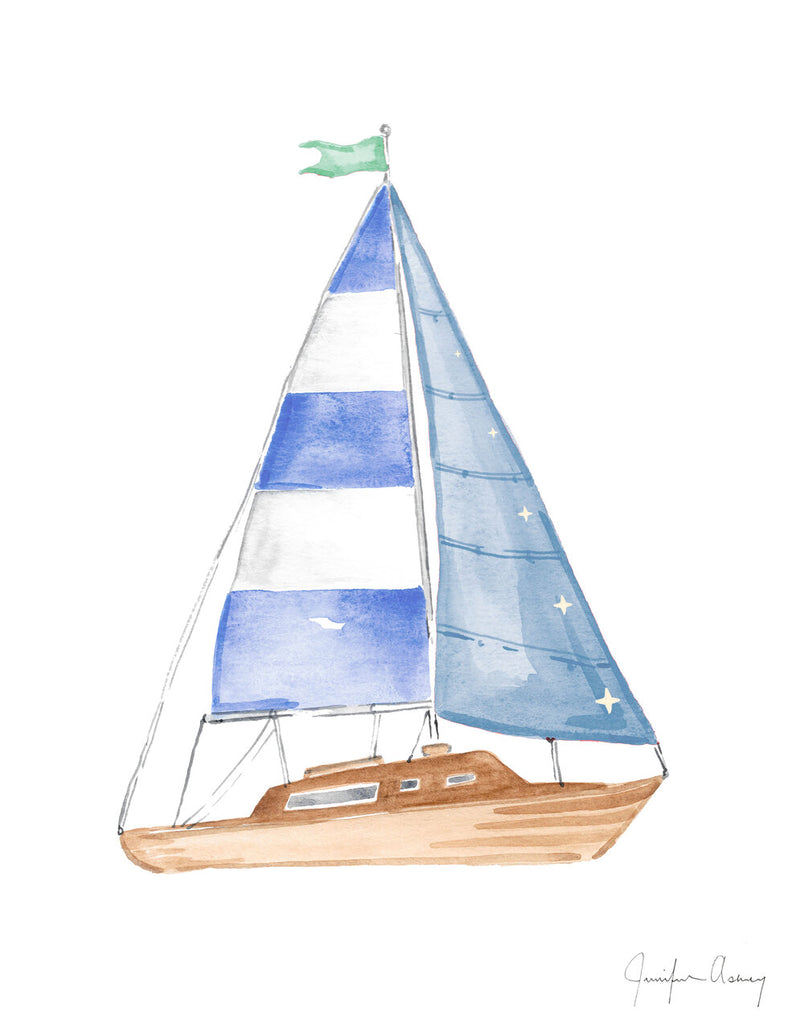 Blue Sailboat
