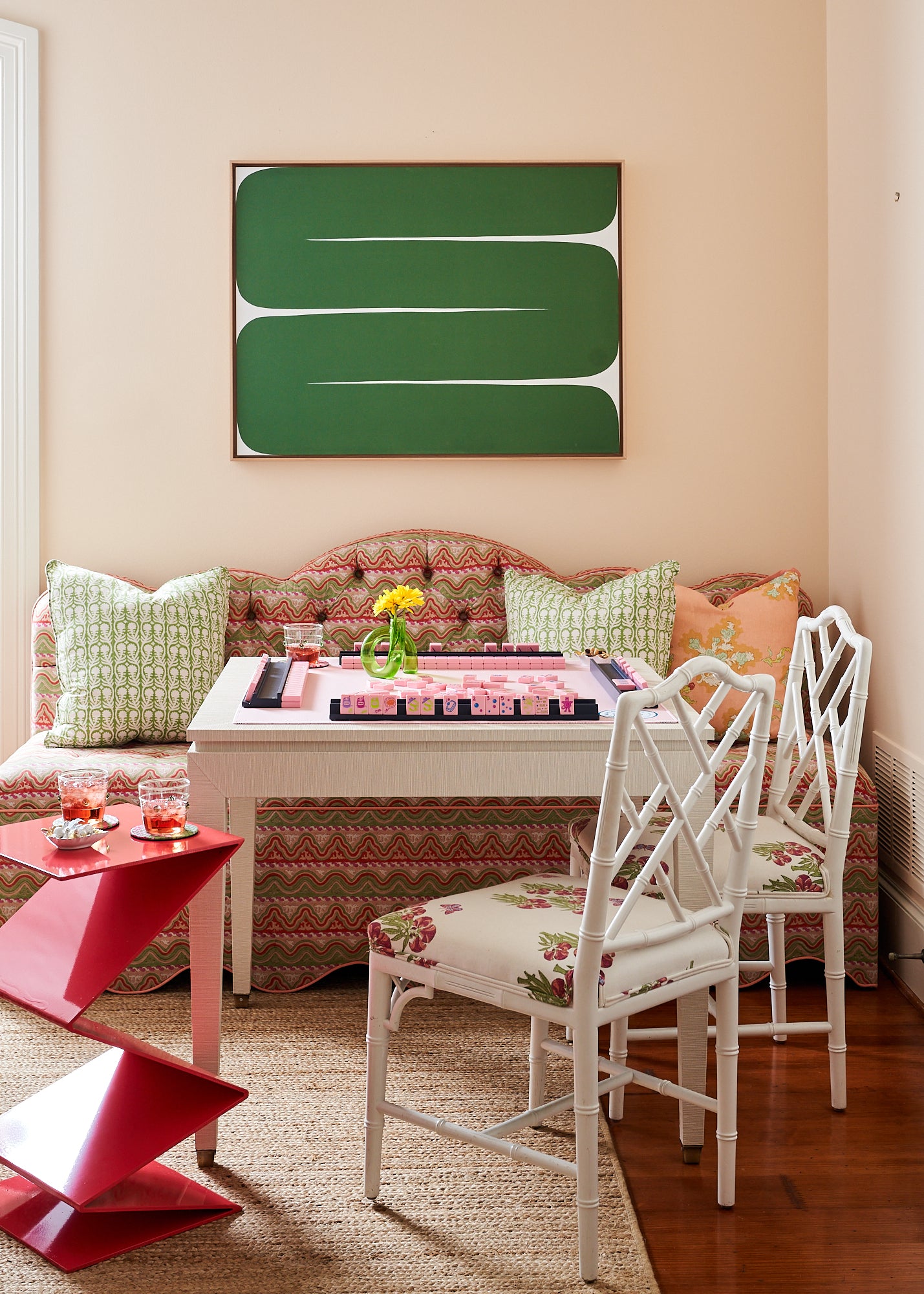 Vinyl Grasscloth Game Table