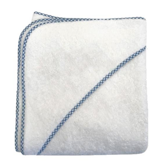 Monogrammed Hooded Terry Towel in Blue