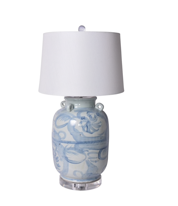 Blue and White Pagoda Flower Lamp
