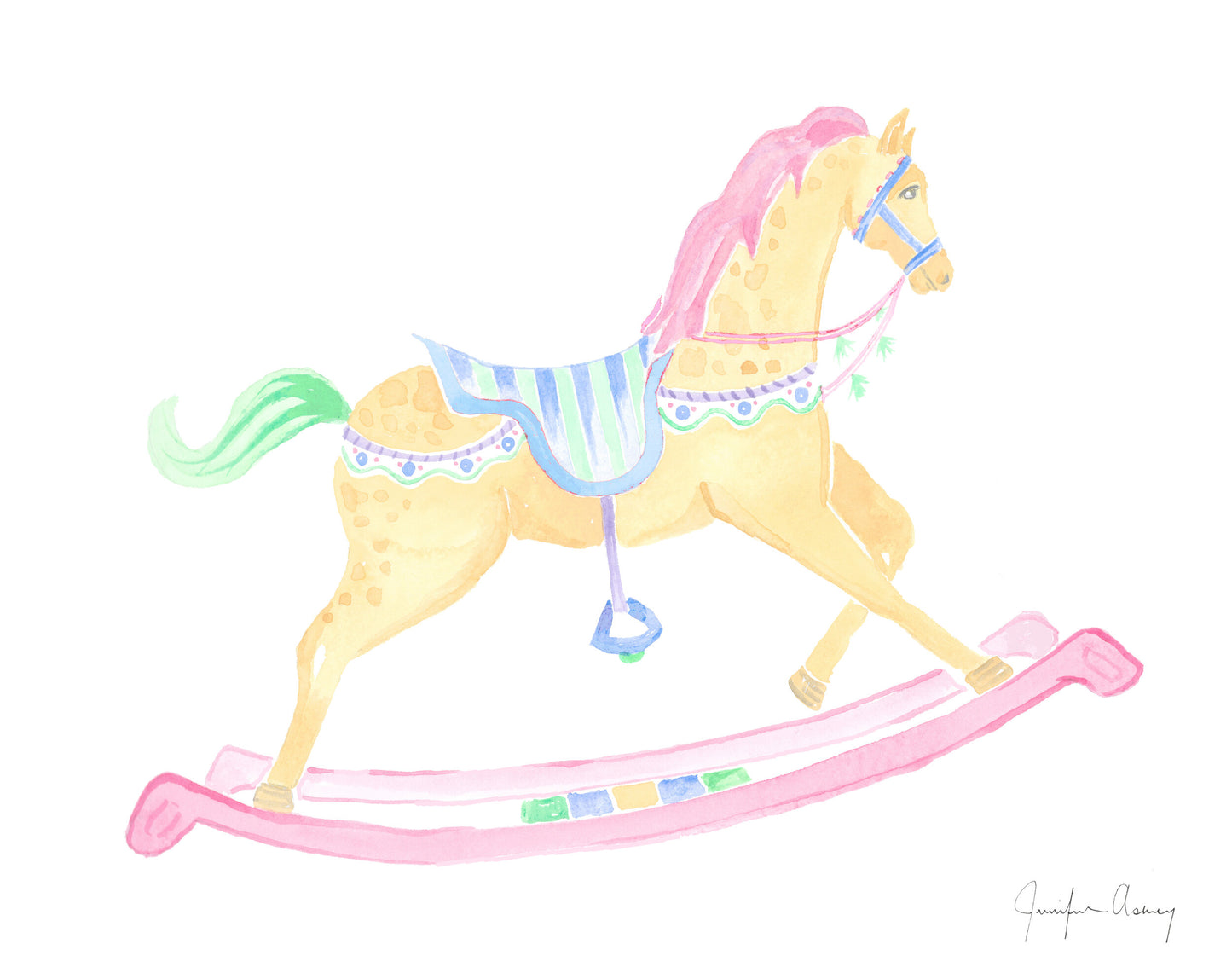 Yellow Rocking Horse Print