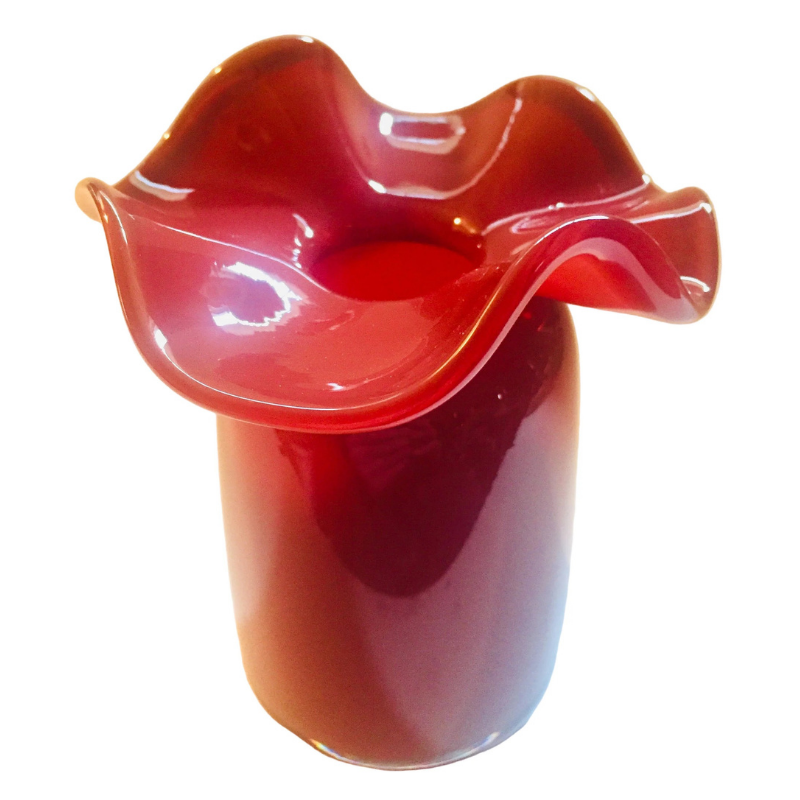 Ruffle Bud Vase in Red