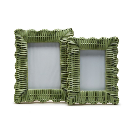 Wicker Weave Photo Frame in Green