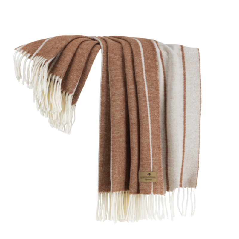 Reversible Striped Throw Blanket