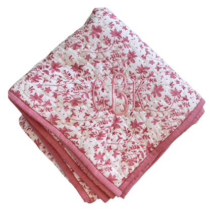 Pink Reversible Baby Quilt