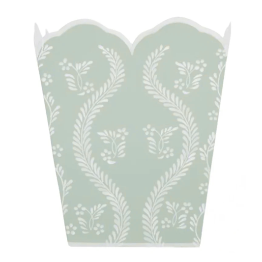 Sage Green Square Trellis Wastepaper Basket