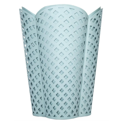 Slate Blue Lattice Wastepaper Basket