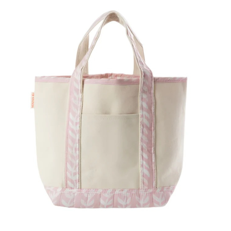 Pink Block Print Handy Open Tote