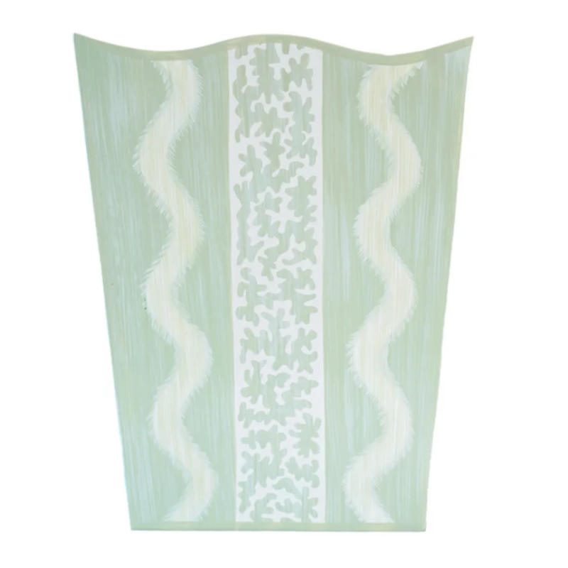 Green Ikat Wastebasket